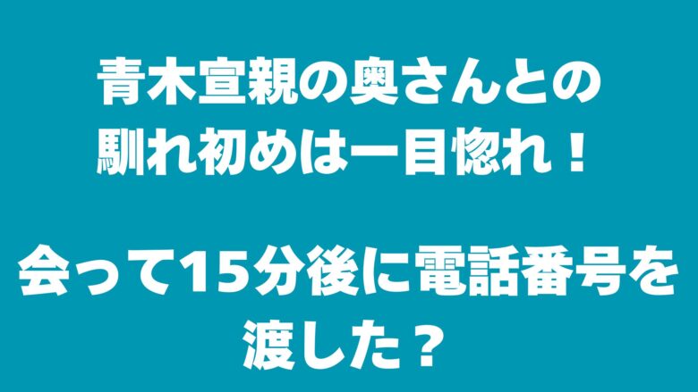 青木宣親の妻との馴れ初めは一目惚れ！会って15分後に電話番号を渡す豪速球！？